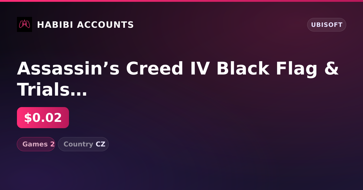 Assassin’s Creed IV Black Flag & Trials Fusion | 2 Games — HabibiAccounts