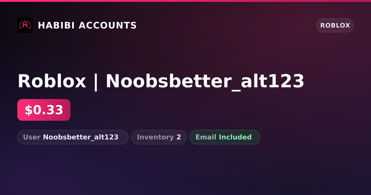 Roblox | Noobsbetter_alt123 — HabibiAccounts