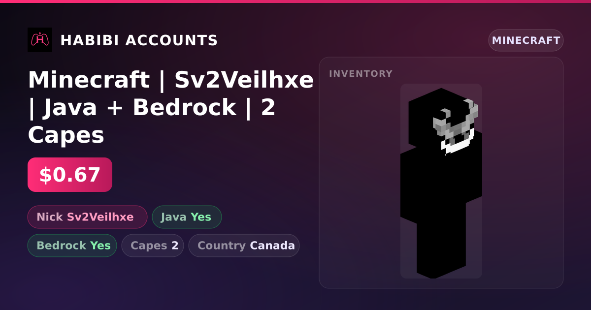 Minecraft | Sv2Veilhxe | Java + Bedrock | 2 Capes — HabibiAccounts