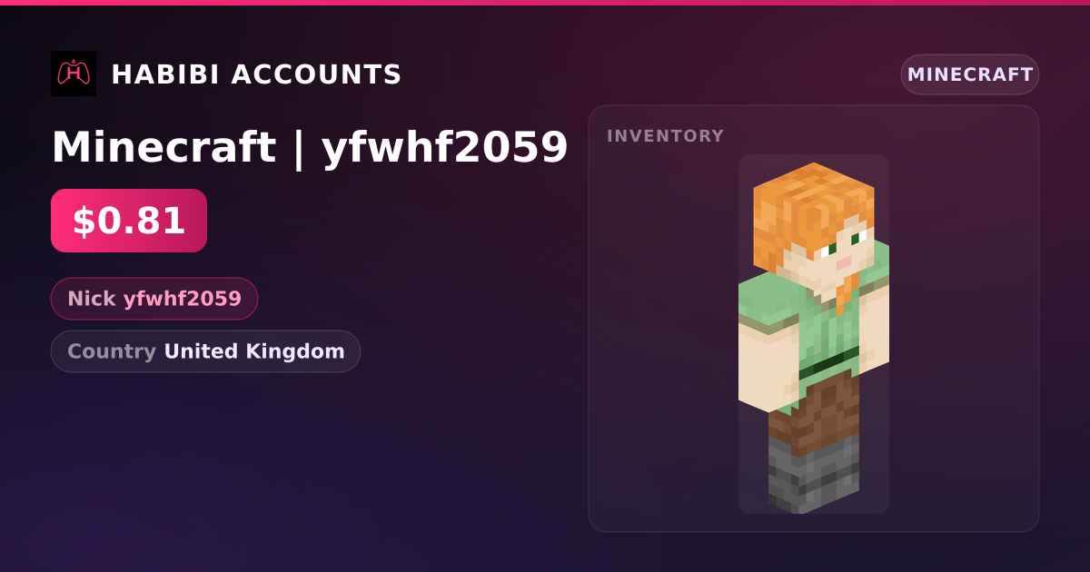 Minecraft | yfwhf2059 — HabibiAccounts