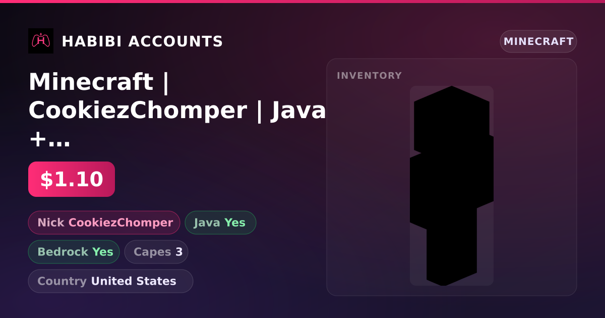 Minecraft | CookiezChomper | Java + Bedrock | 3 Capes — HabibiAccounts