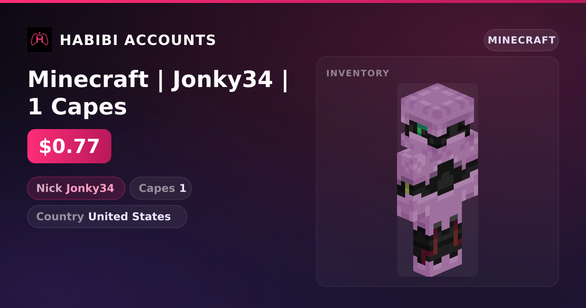 Minecraft | Jonky34 | 1 Capes — HabibiAccounts