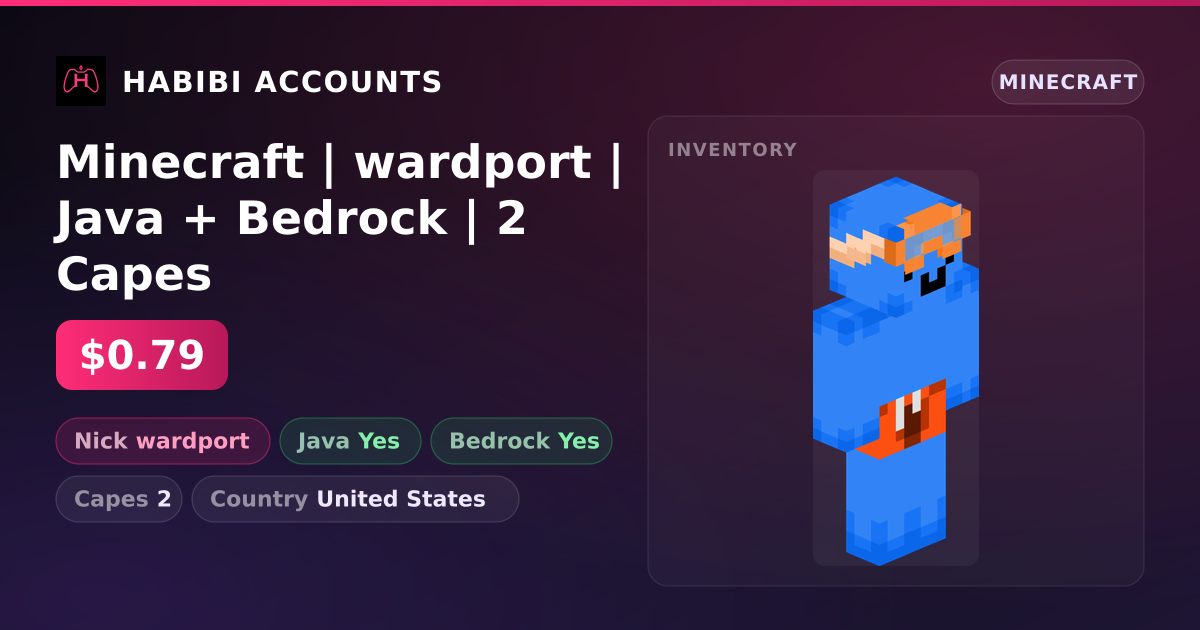 Minecraft | wardport | Java + Bedrock | 2 Capes — HabibiAccounts