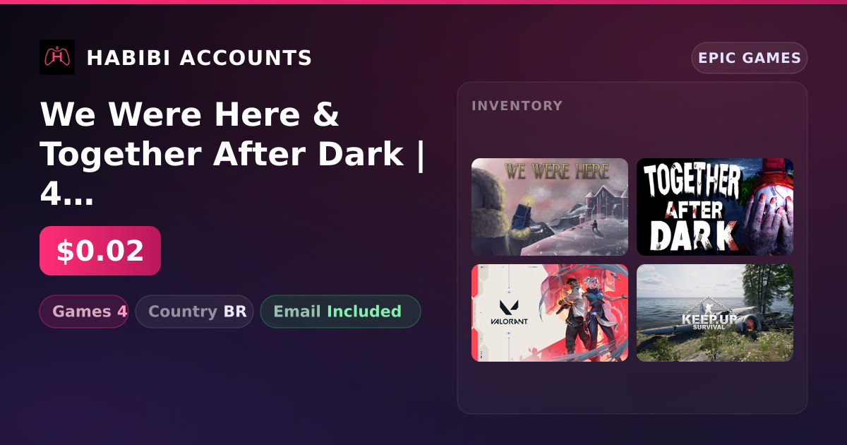 We Were Here & Together After Dark | 4 Games — HabibiAccounts
