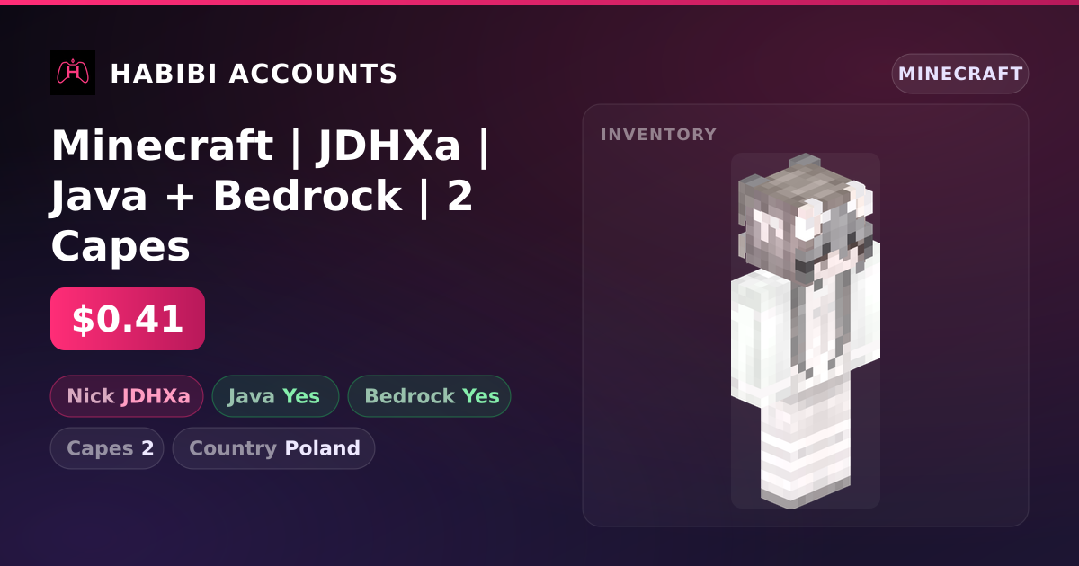 Minecraft | JDHXa | Java + Bedrock | 2 Capes — HabibiAccounts