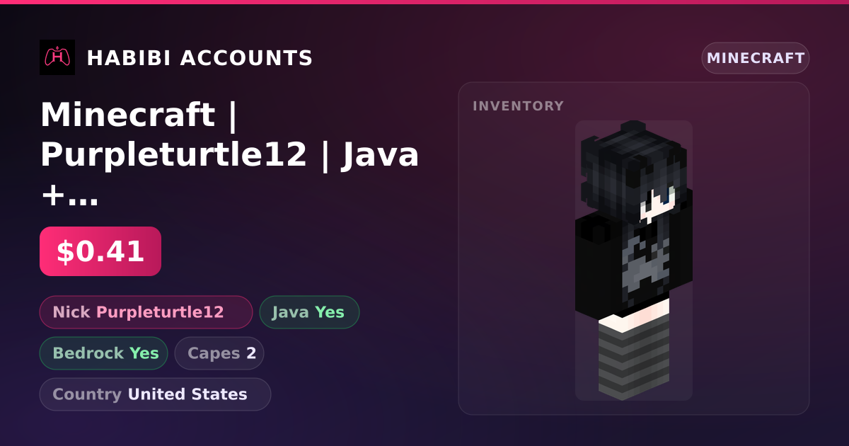 Minecraft | Purpleturtle12 | Java + Bedrock | 2 Capes — HabibiAccounts