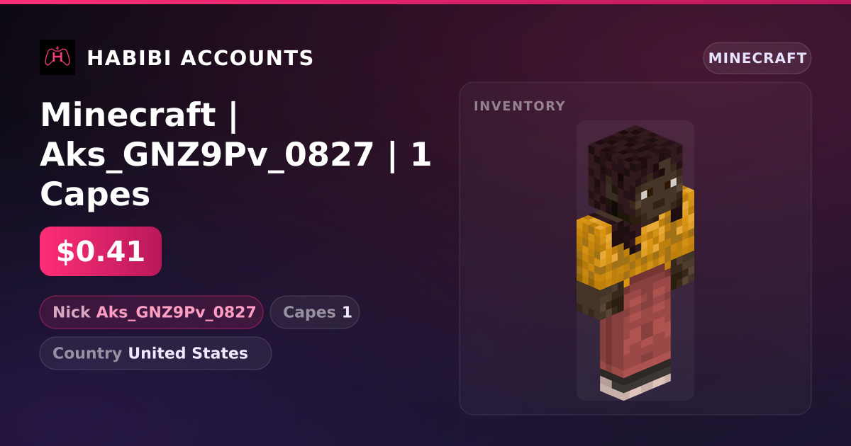 Minecraft | Aks_GNZ9Pv_0827 | 1 Capes — HabibiAccounts