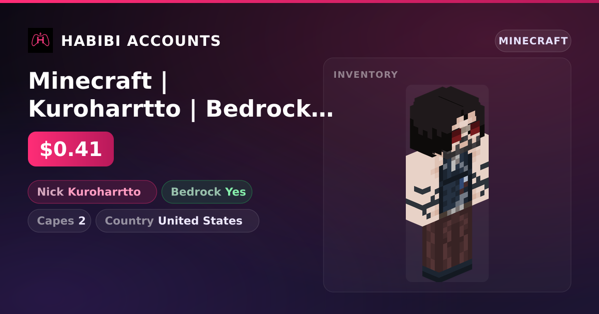 Minecraft | Kuroharrtto | Bedrock | 2 Capes — HabibiAccounts