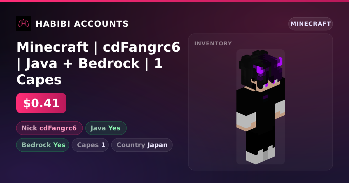 Minecraft | cdFangrc6 | Java + Bedrock | 1 Capes — HabibiAccounts