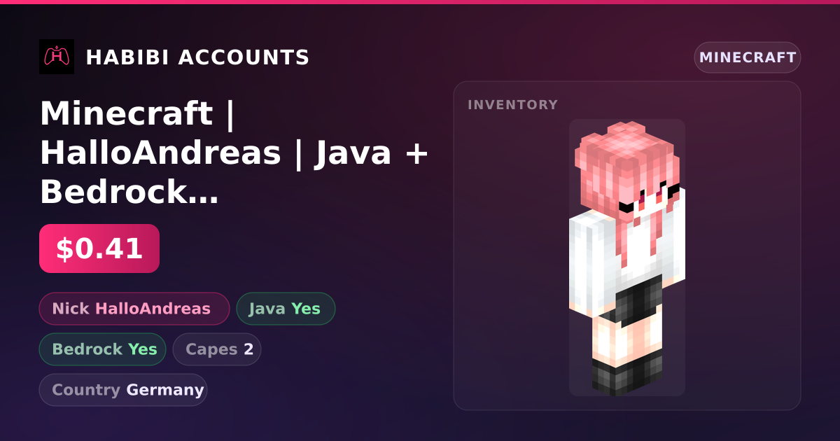 Minecraft | HalloAndreas | Java + Bedrock | 2 Capes — HabibiAccounts