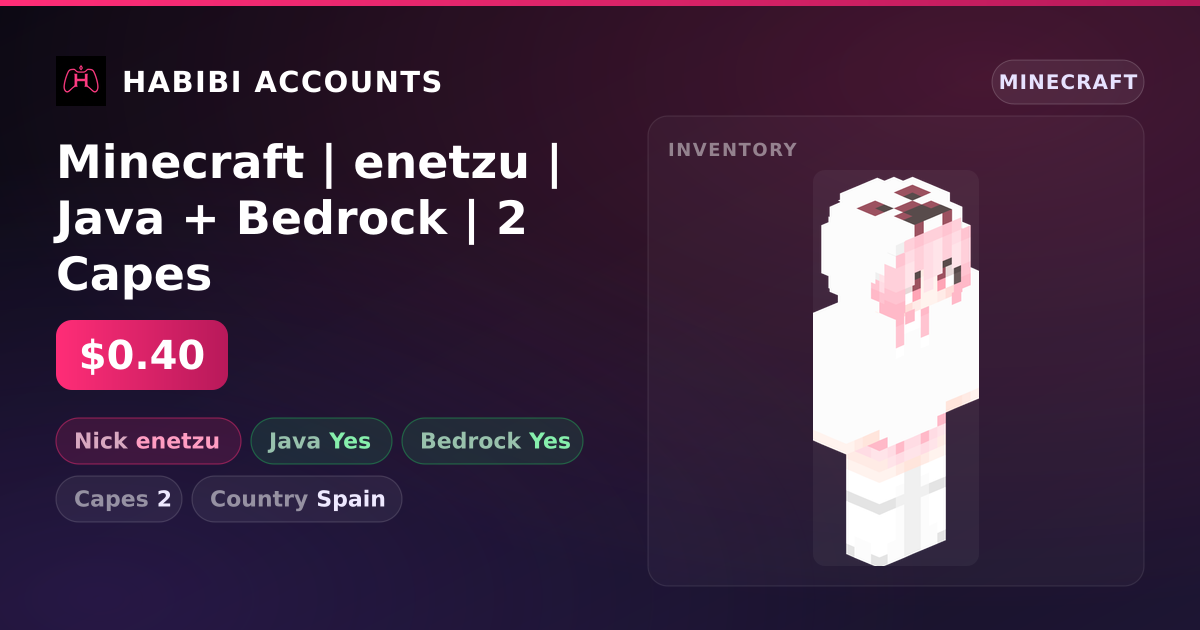 Minecraft | enetzu | Java + Bedrock | 2 Capes — HabibiAccounts
