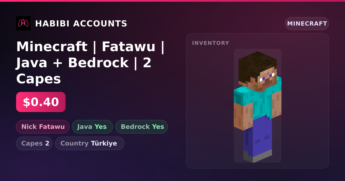 Minecraft | Fatawu | Java + Bedrock | 2 Capes — HabibiAccounts