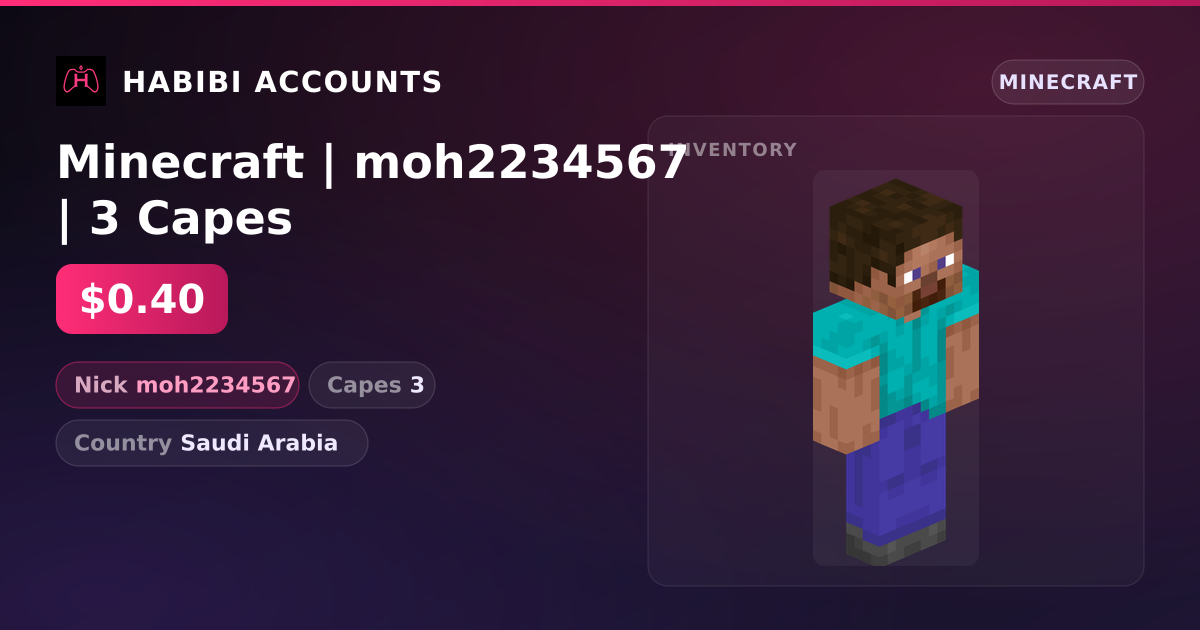 Minecraft | moh2234567 | 3 Capes — HabibiAccounts