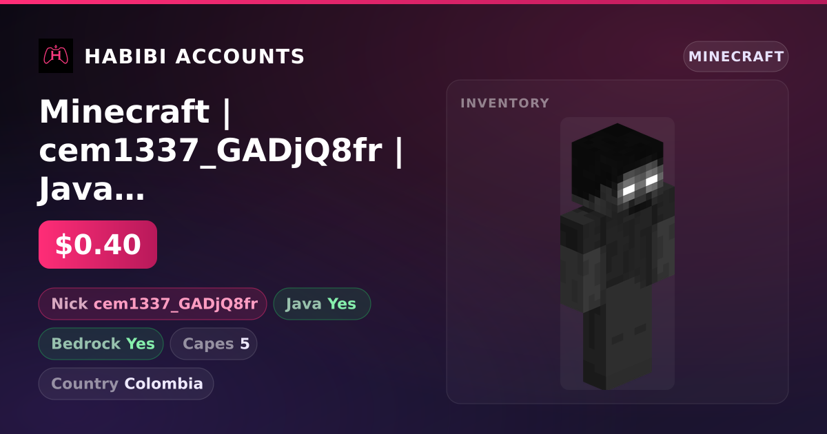 Minecraft | cem1337_GADjQ8fr | Java + Bedrock | 5 Capes — HabibiAccounts