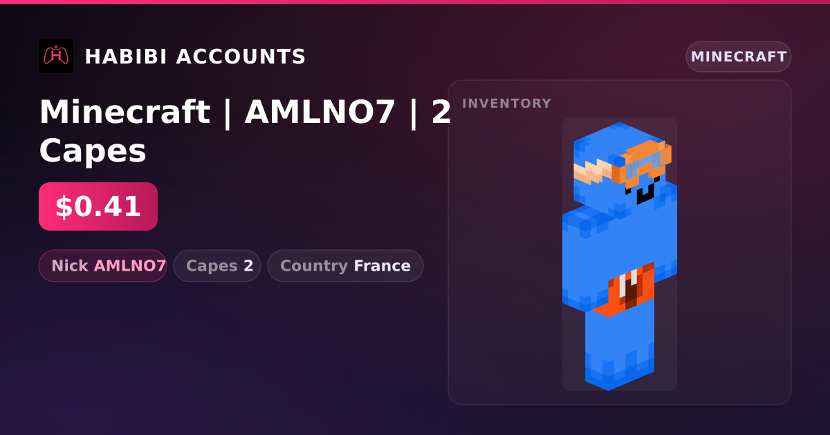 Minecraft | AMLNO7 | 2 Capes — HabibiAccounts