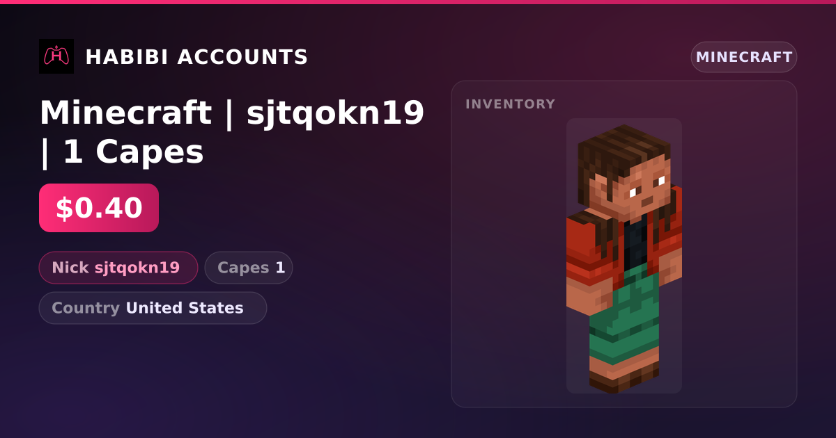 Minecraft | sjtqokn19 | 1 Capes — HabibiAccounts
