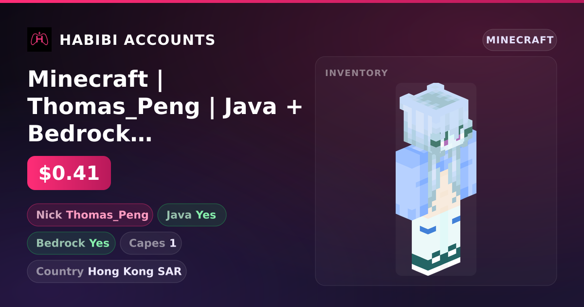 Minecraft | Thomas_Peng | Java + Bedrock | 1 Capes — HabibiAccounts