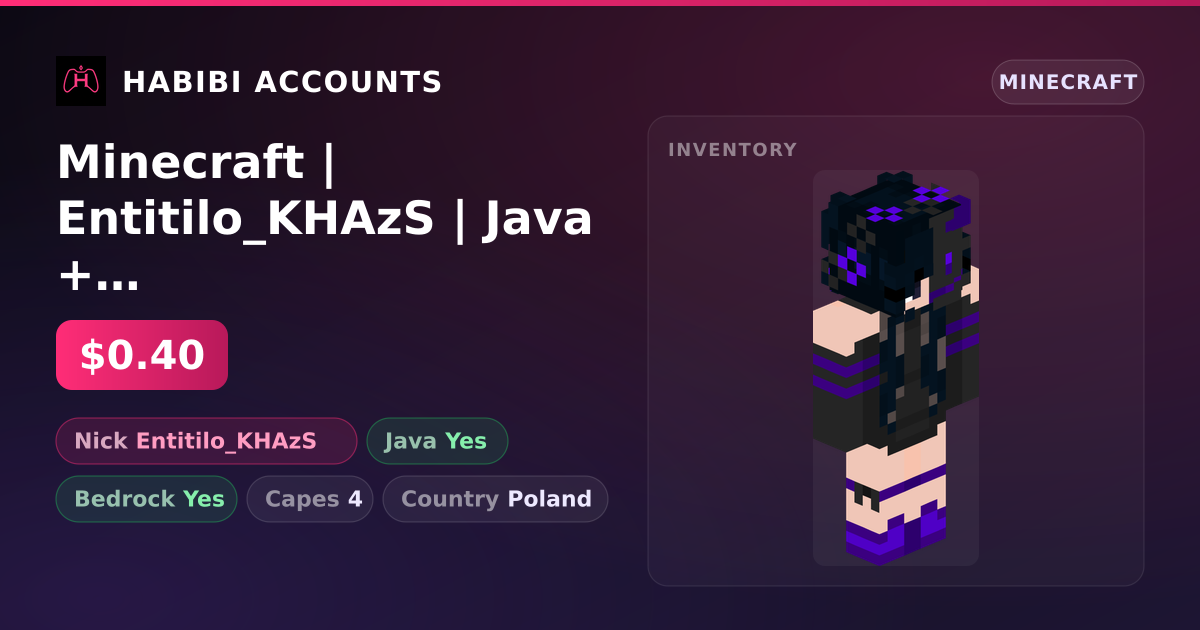 Minecraft | Entitilo_KHAzS | Java + Bedrock | 4 Capes — HabibiAccounts