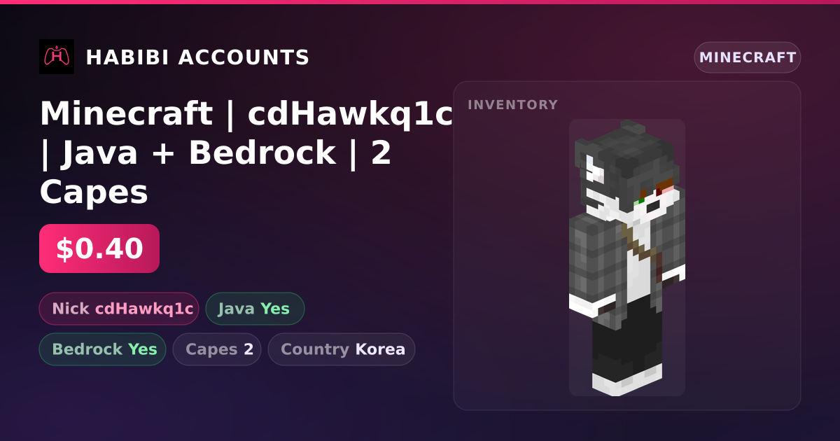 Minecraft | cdHawkq1c | Java + Bedrock | 2 Capes — HabibiAccounts