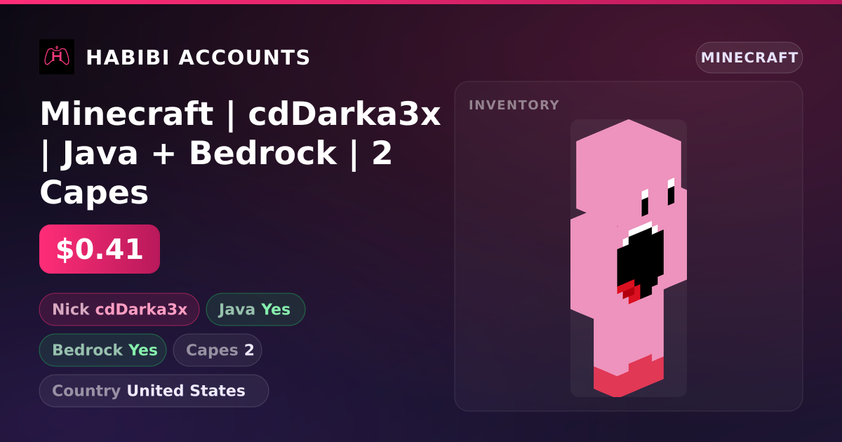 Minecraft | cdDarka3x | Java + Bedrock | 2 Capes — HabibiAccounts