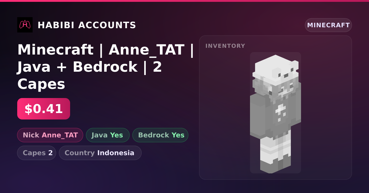 Minecraft | Anne_TAT | Java + Bedrock | 2 Capes — HabibiAccounts