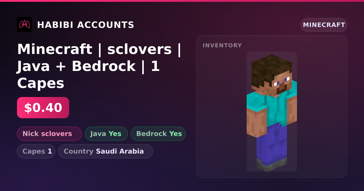 Minecraft | sclovers | Java + Bedrock | 1 Capes — HabibiAccounts