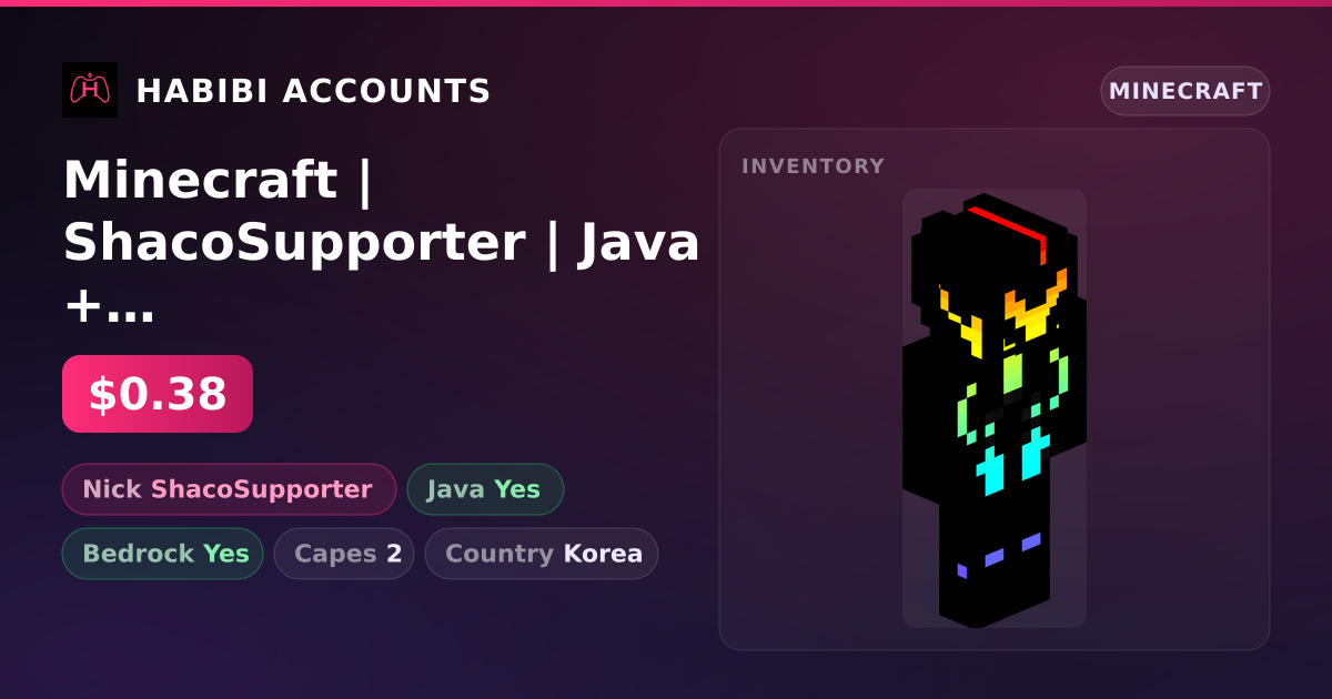 Minecraft | ShacoSupporter | Java + Bedrock | 2 Capes — HabibiAccounts