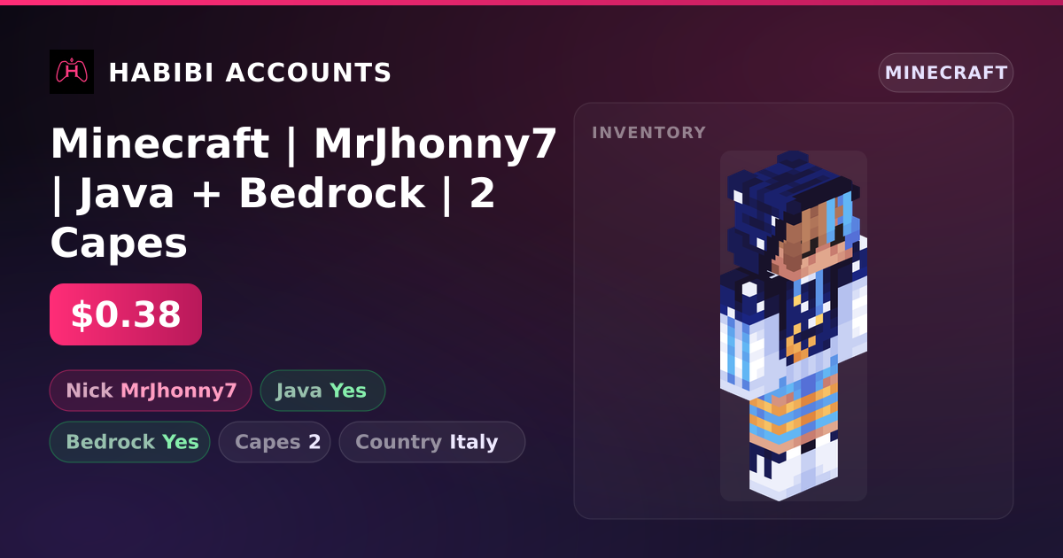 Minecraft | MrJhonny7 | Java + Bedrock | 2 Capes — HabibiAccounts
