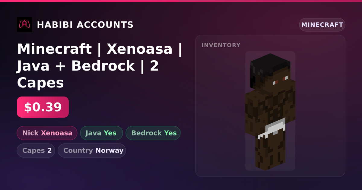 Minecraft | Xenoasa | Java + Bedrock | 2 Capes — HabibiAccounts