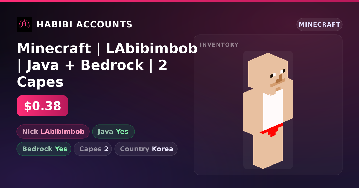 Minecraft | LAbibimbob | Java + Bedrock | 2 Capes — HabibiAccounts