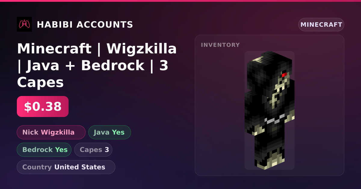 Minecraft | Wigzkilla | Java + Bedrock | 3 Capes — HabibiAccounts