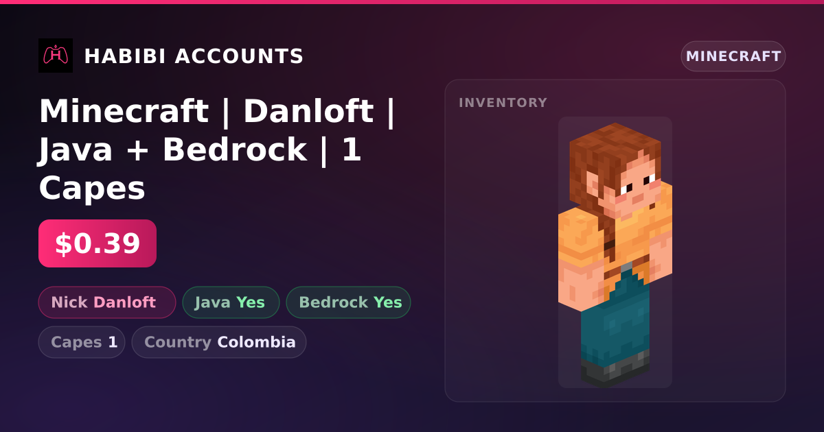 Minecraft | Danloft | Java + Bedrock | 1 Capes — HabibiAccounts