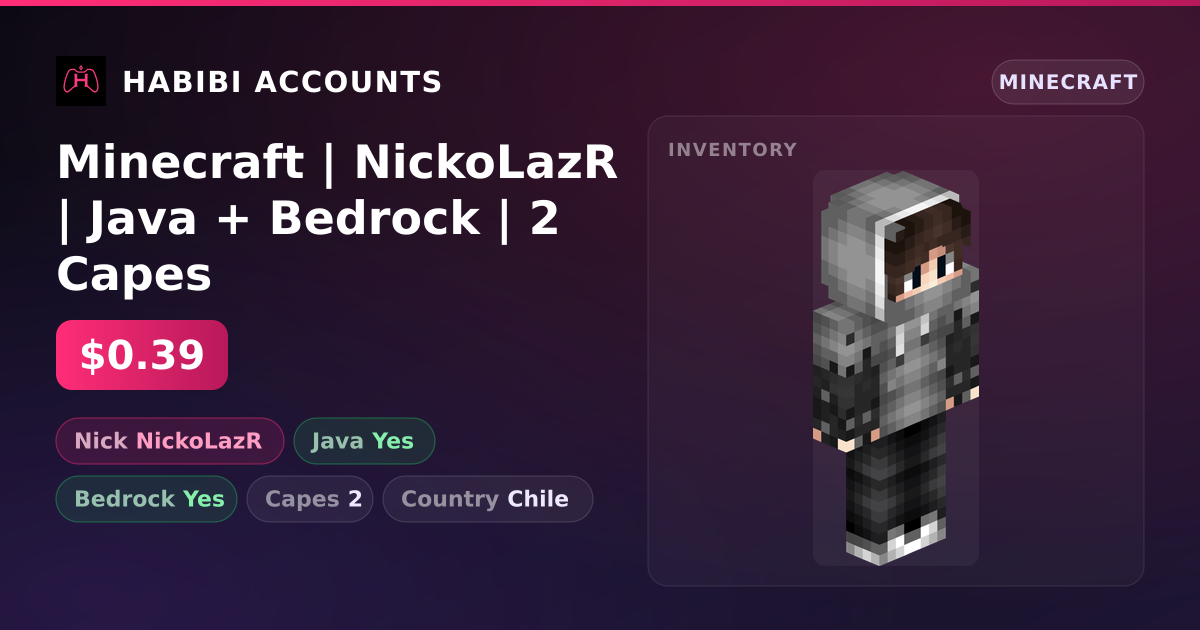 Minecraft | NickoLazR | Java + Bedrock | 2 Capes — HabibiAccounts