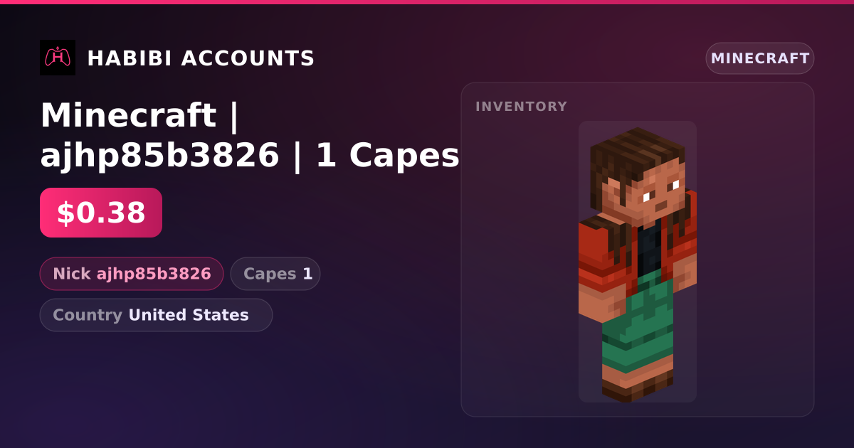 Minecraft | ajhp85b3826 | 1 Capes — HabibiAccounts