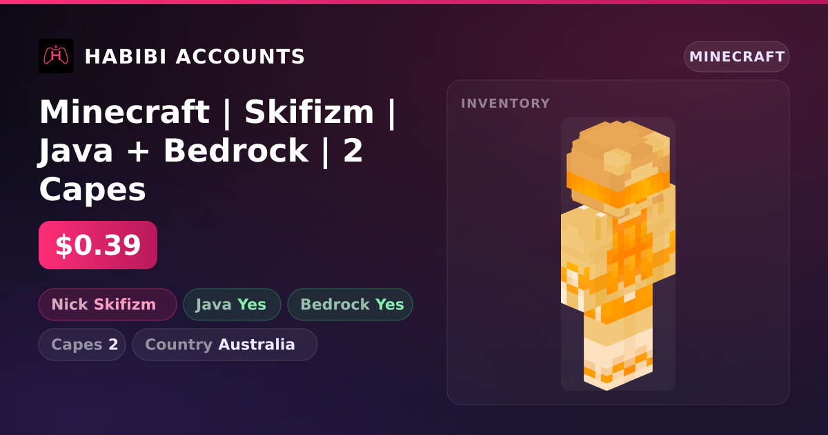 Minecraft | Skifizm | Java + Bedrock | 2 Capes — HabibiAccounts