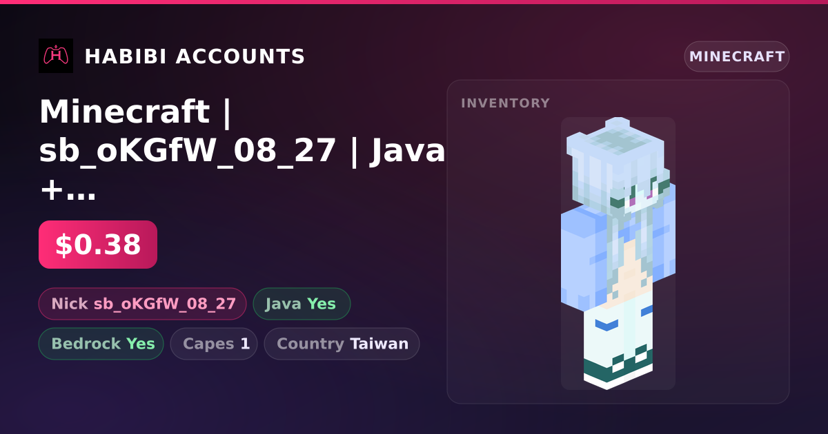 Minecraft | sb_oKGfW_08_27 | Java + Bedrock | 1 Capes — HabibiAccounts