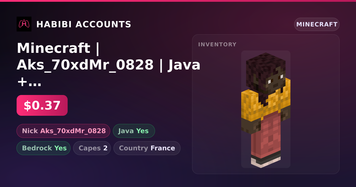 Minecraft | Aks_70xdMr_0828 | Java + Bedrock | 2 Capes — HabibiAccounts