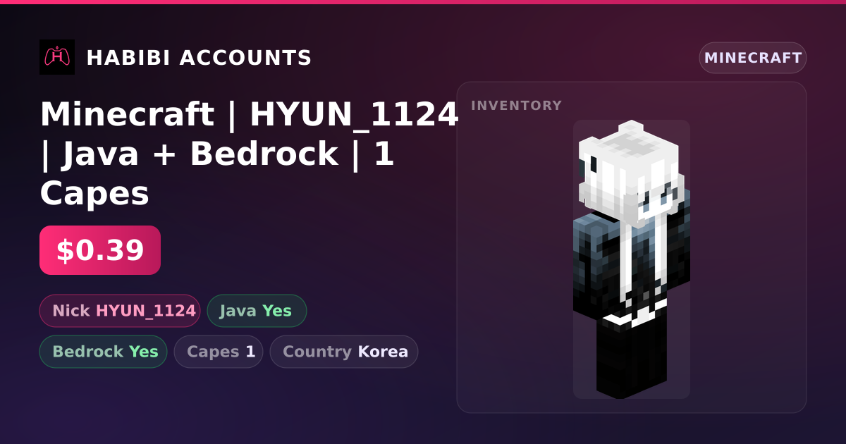 Minecraft | HYUN_1124 | Java + Bedrock | 1 Capes — HabibiAccounts
