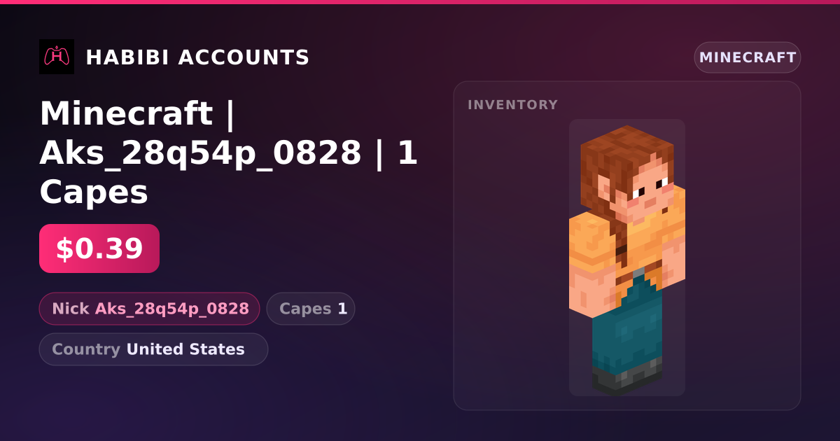 Minecraft | Aks_28q54p_0828 | 1 Capes — HabibiAccounts