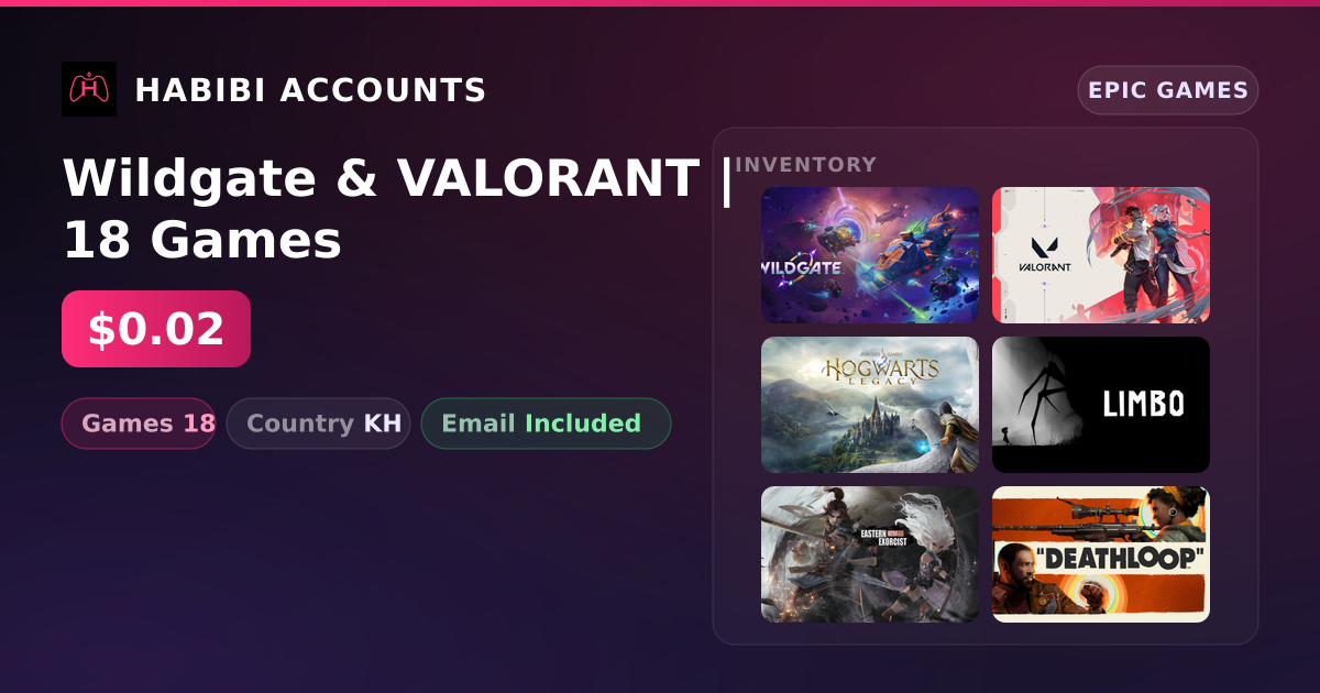 Wildgate & VALORANT | 18 Games — HabibiAccounts