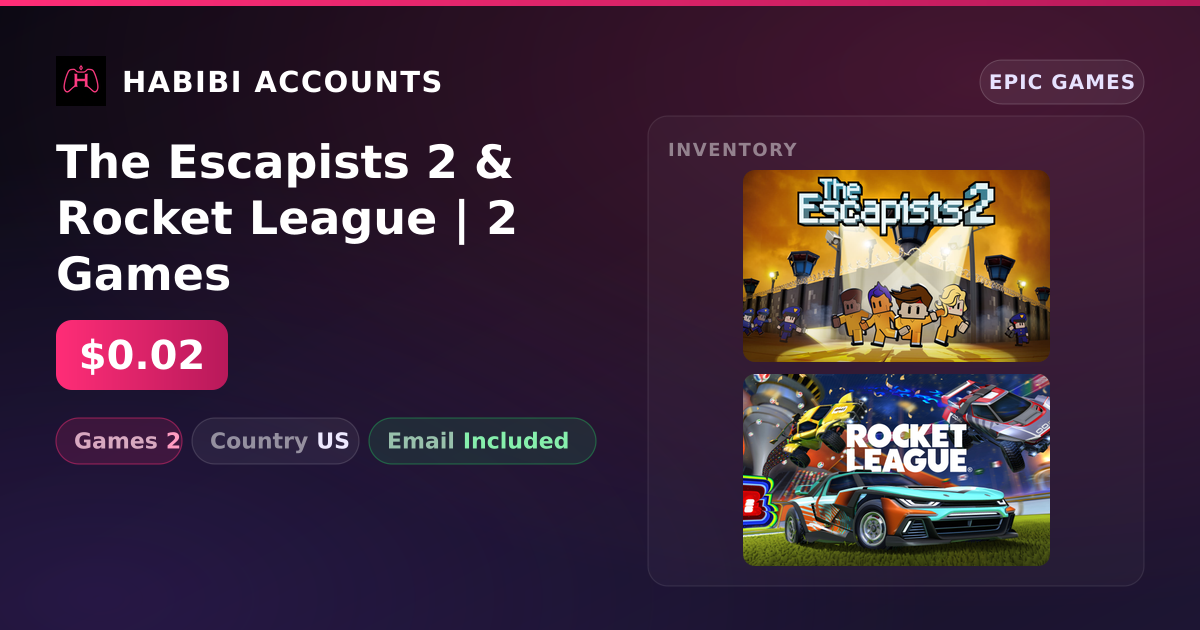 The Escapists 2 & Rocket League | 2 Games — HabibiAccounts