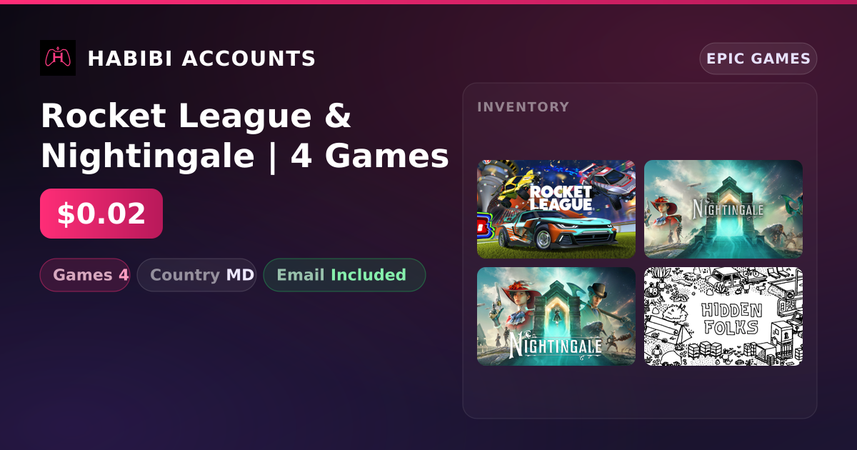 Rocket League & Nightingale | 4 Games — HabibiAccounts