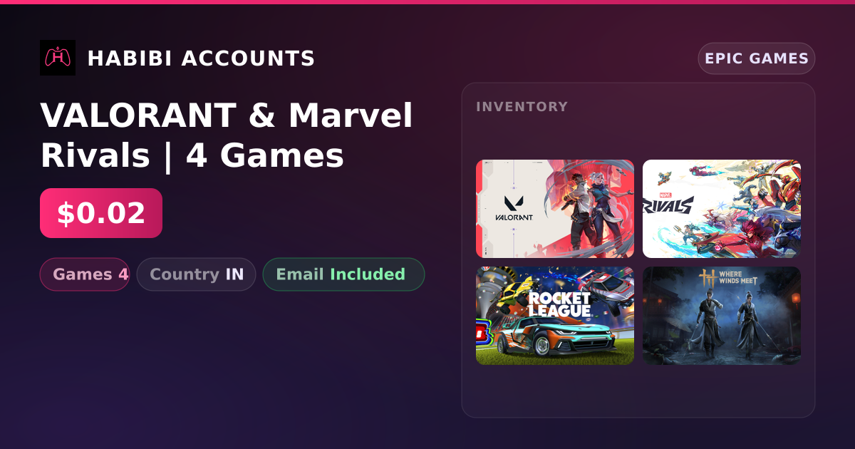 VALORANT & Marvel Rivals | 4 Games — HabibiAccounts