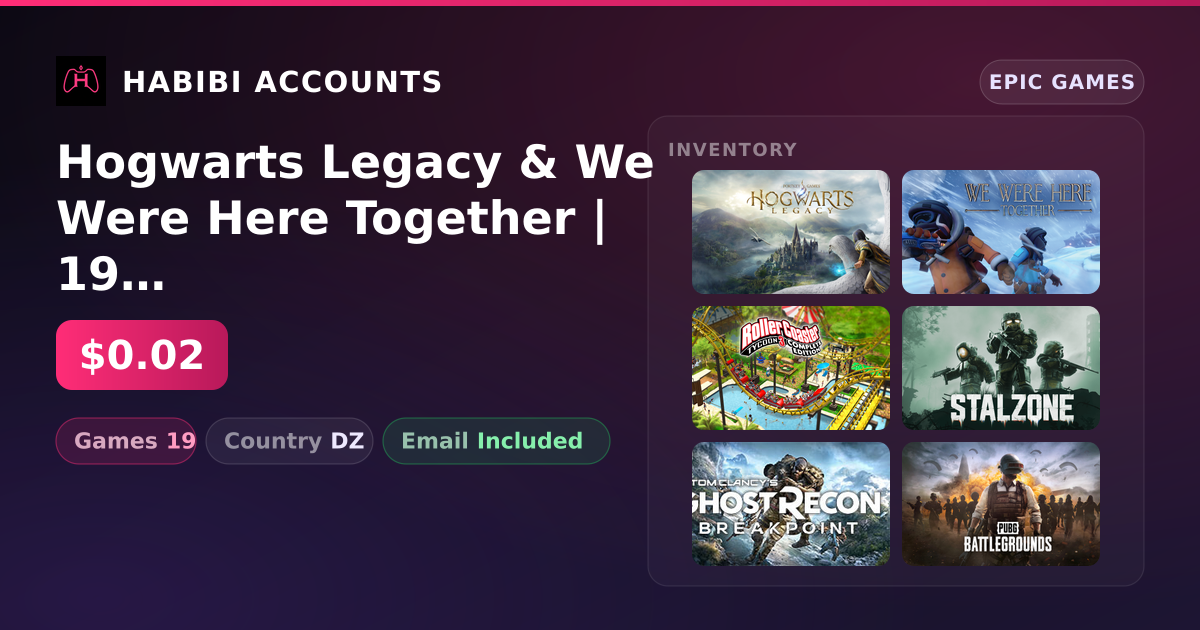 Hogwarts Legacy & We Were Here Together | 19 Games — HabibiAccounts