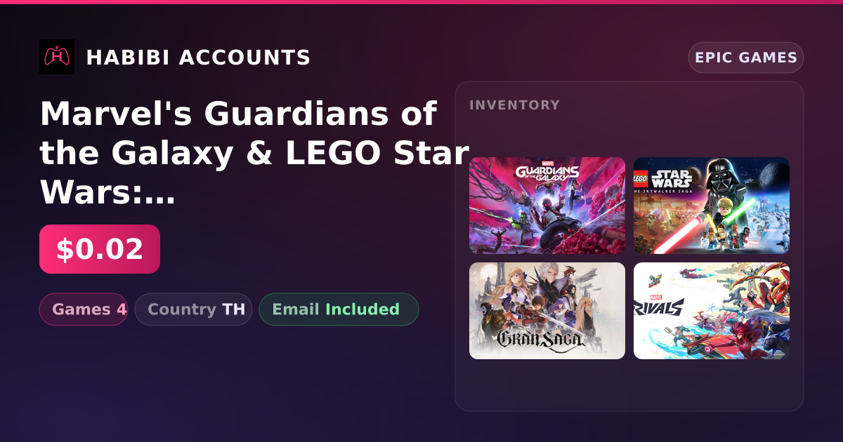 Marvel's Guardians of the Galaxy & LEGO Star Wars: The Skywalker Saga | 4 Games — HabibiAccounts