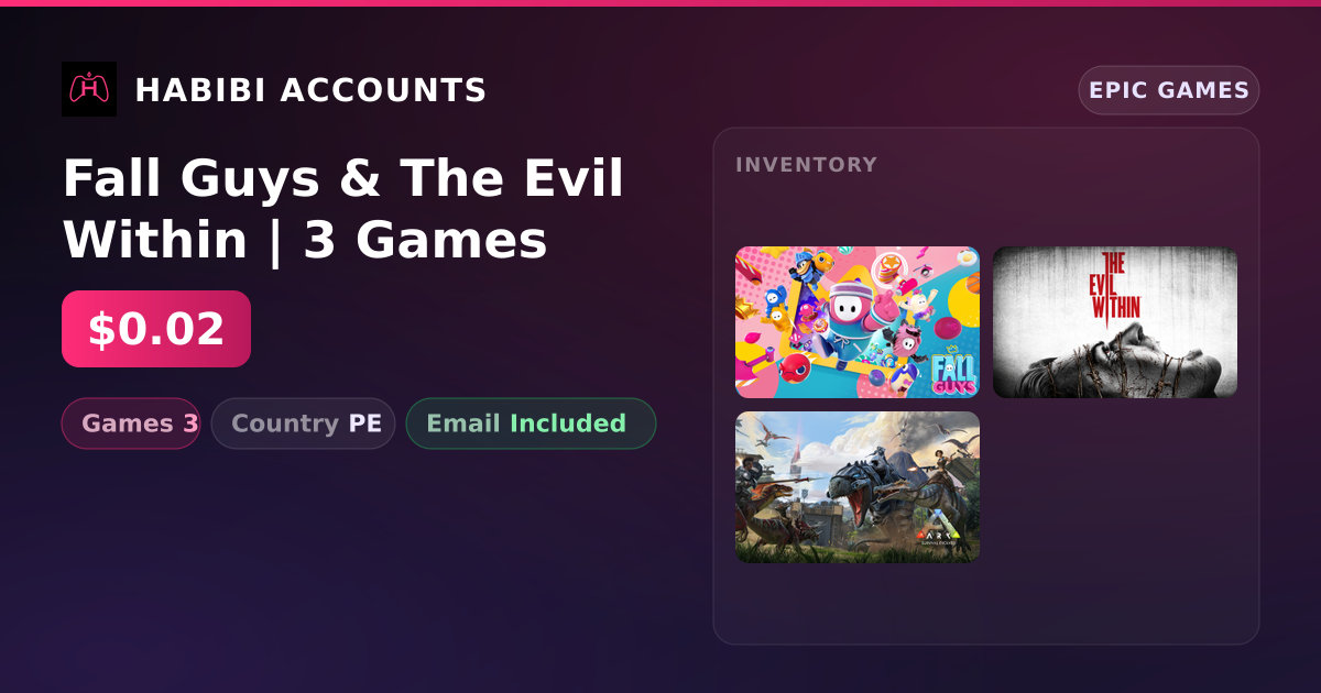 Fall Guys & The Evil Within | 3 Games — HabibiAccounts