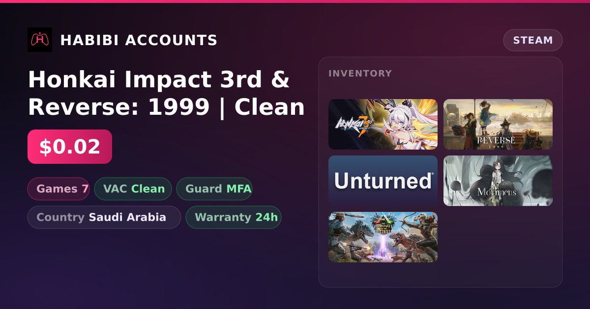 Honkai Impact 3rd & Reverse: 1999 | Clean — HabibiAccounts