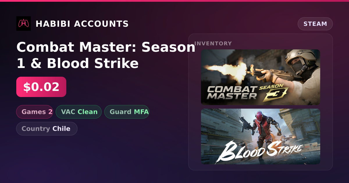 Combat Master: Season 1 & Blood Strike — HabibiAccounts
