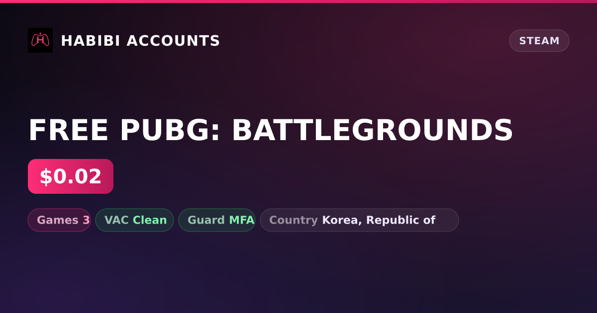 FREE PUBG: BATTLEGROUNDS — HabibiAccounts