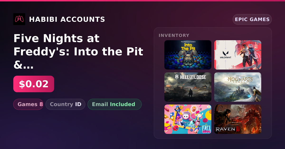 Five Nights at Freddy's: Into the Pit & VALORANT | 8 Games — HabibiAccounts